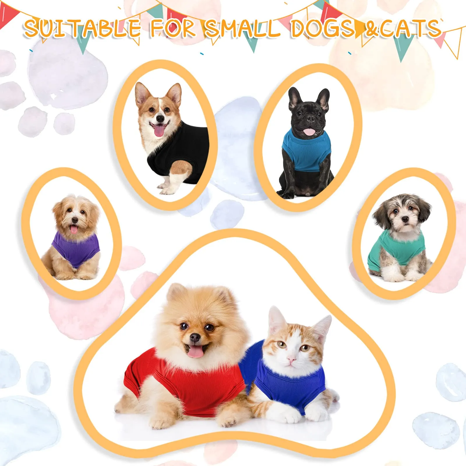 16 Pieces Small Dog Clothes Cute Blank Puppy Shirts Soft Dog Sweatshirts Breathable Dog Outfit for Pet Dogs Cats Accessories, 16 Styles(M) Medium