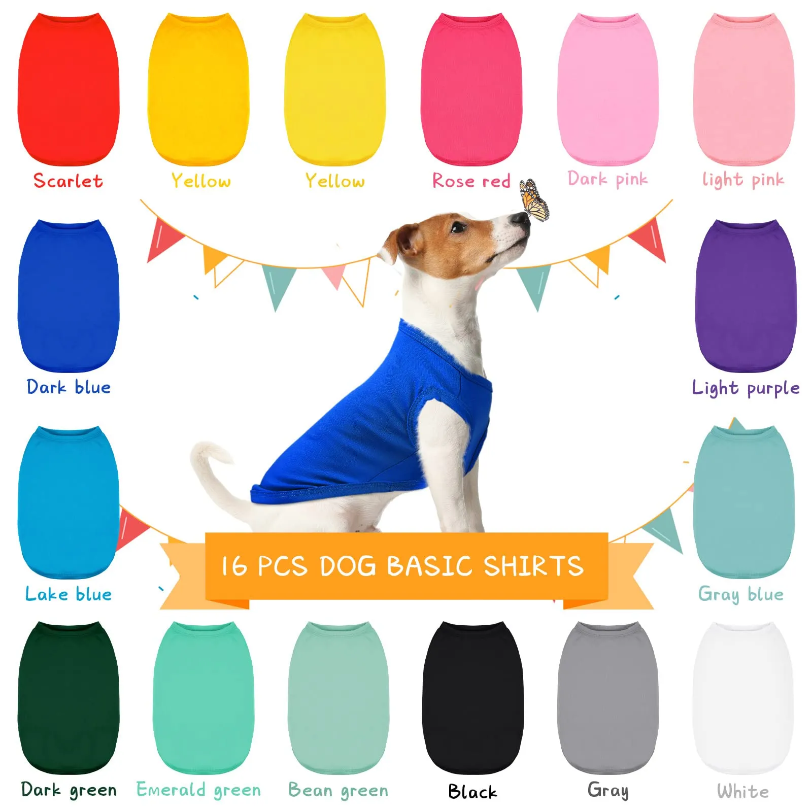 16 Pieces Small Dog Clothes Cute Blank Puppy Shirts Soft Dog Sweatshirts Breathable Dog Outfit for Pet Dogs Cats Accessories, 16 Styles(M) Medium
