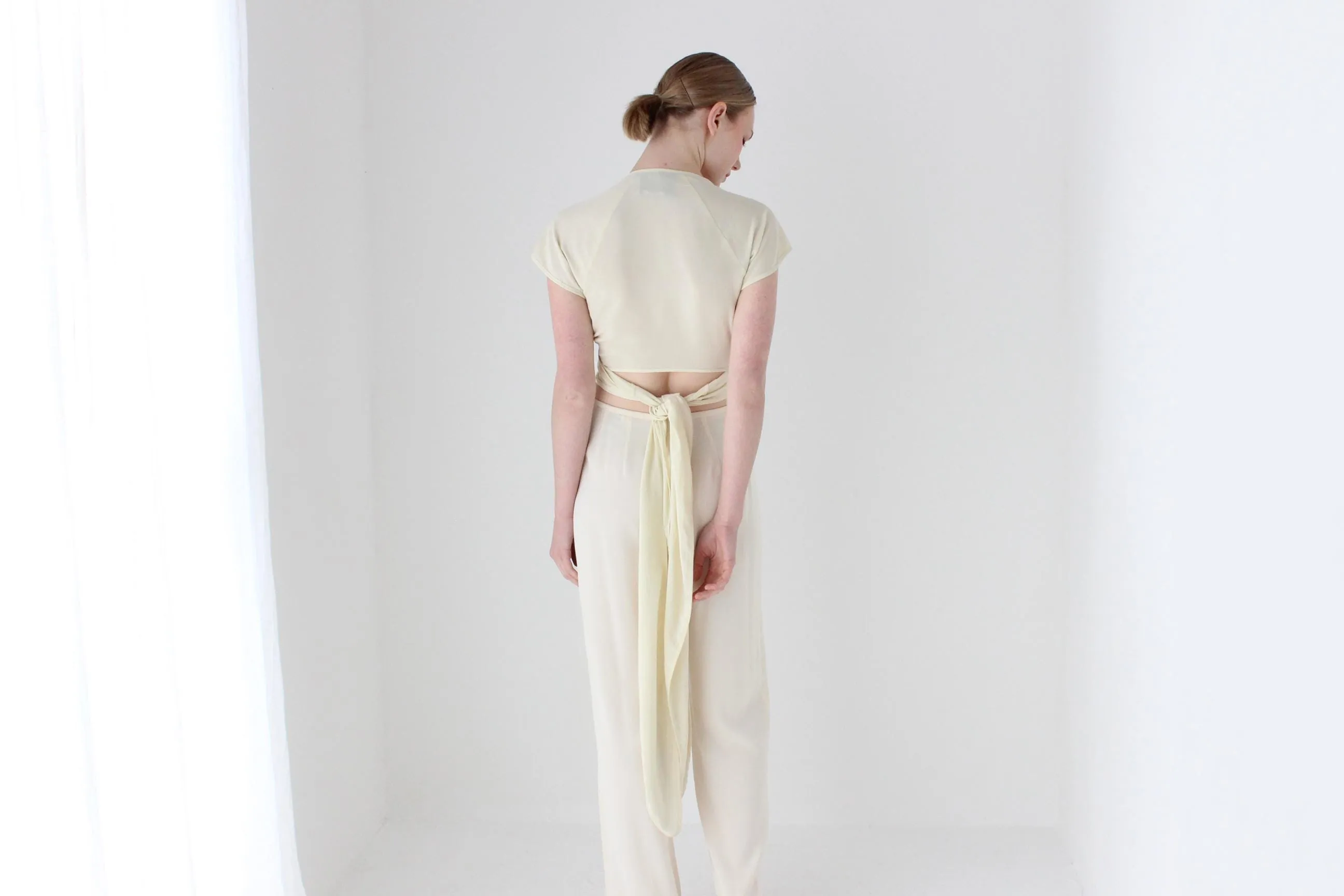 2000s Moschino Cream Wrap Ballerina Bridal Top