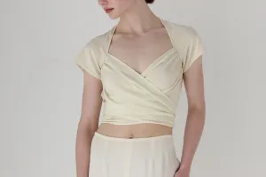 2000s Moschino Cream Wrap Ballerina Bridal Top