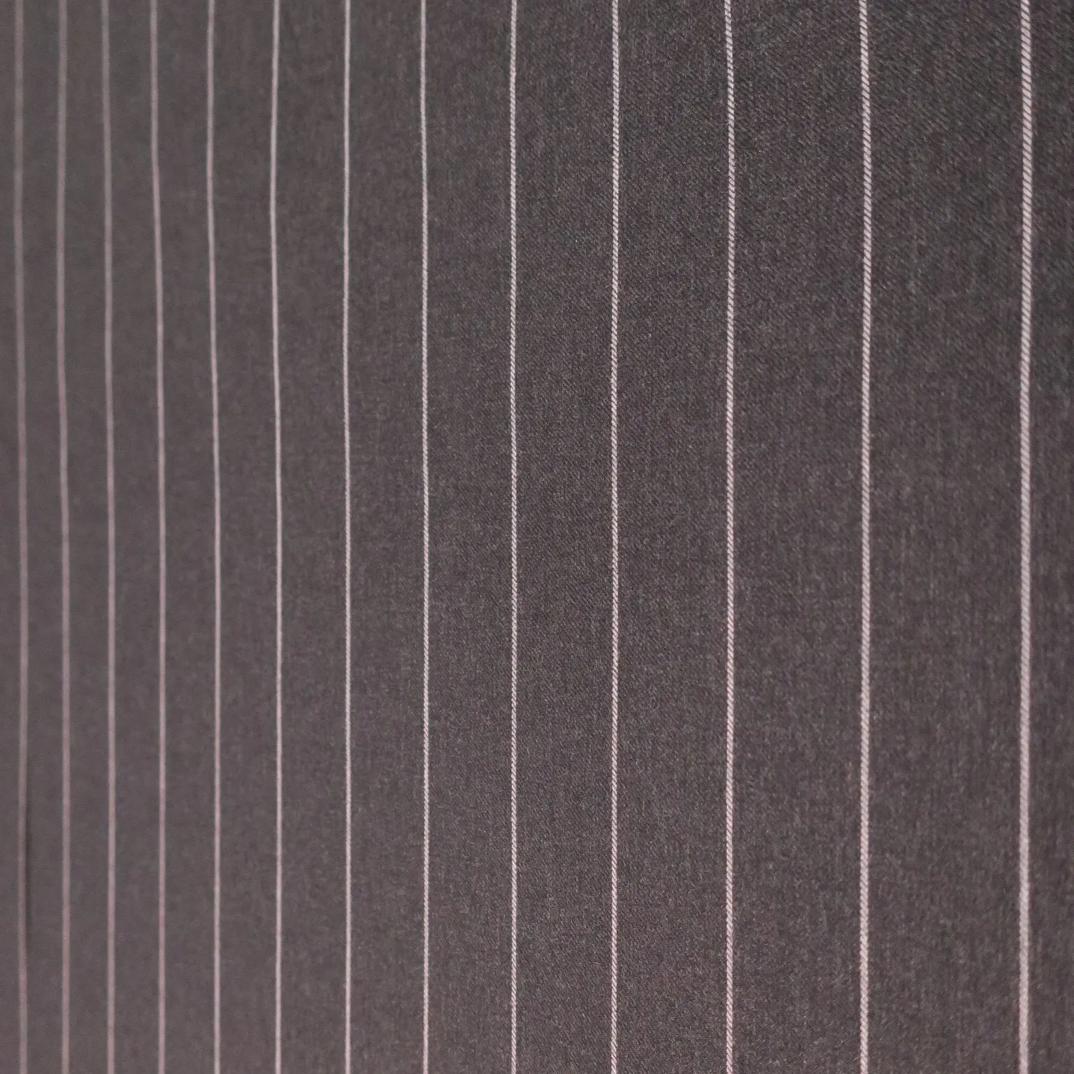 2.25 YDS Charcoal and White Striped Loro Piana Winter Tasmanian Super 130's Suiting Fabric