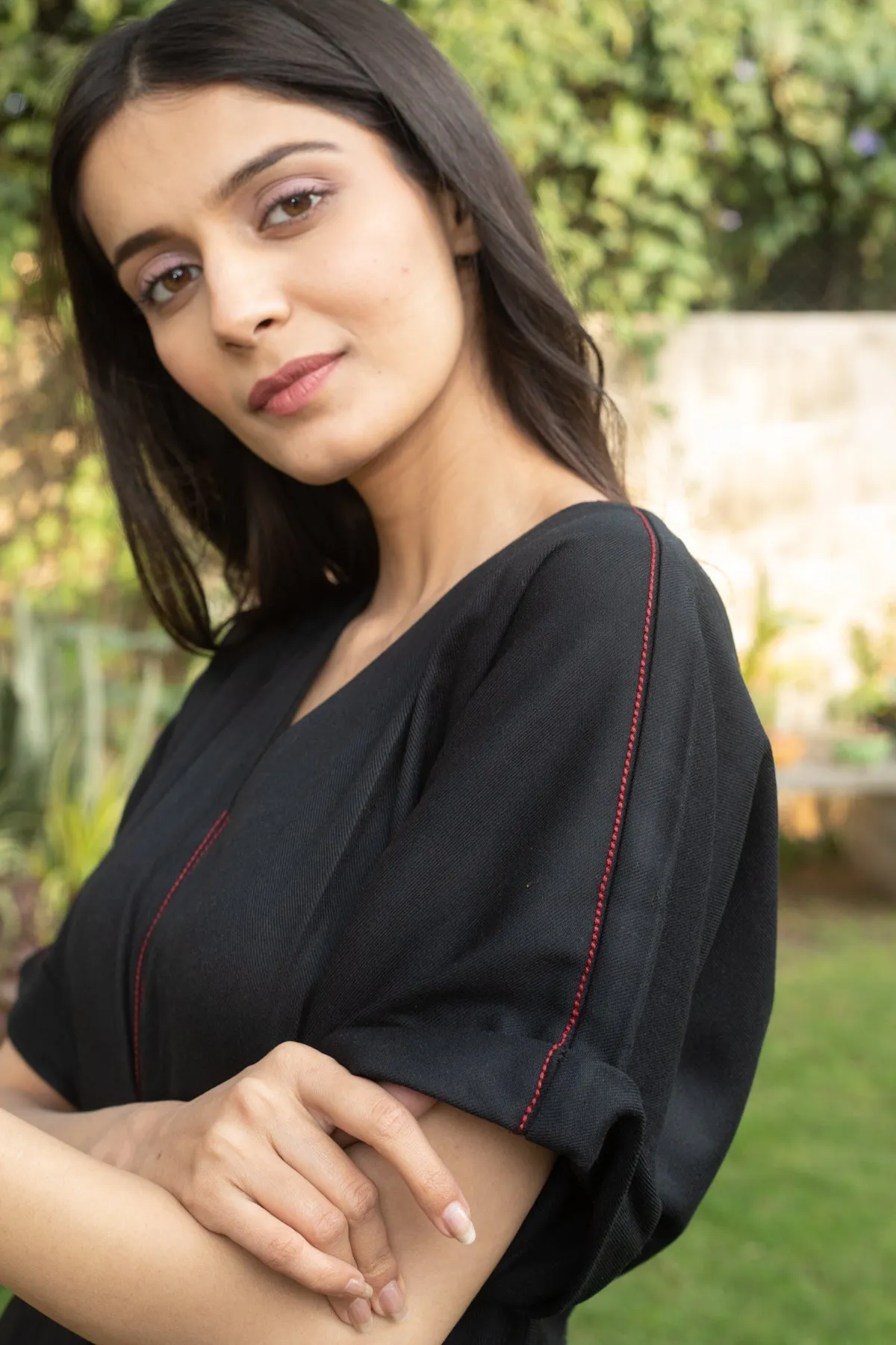 Alizeh Black Twill Dress