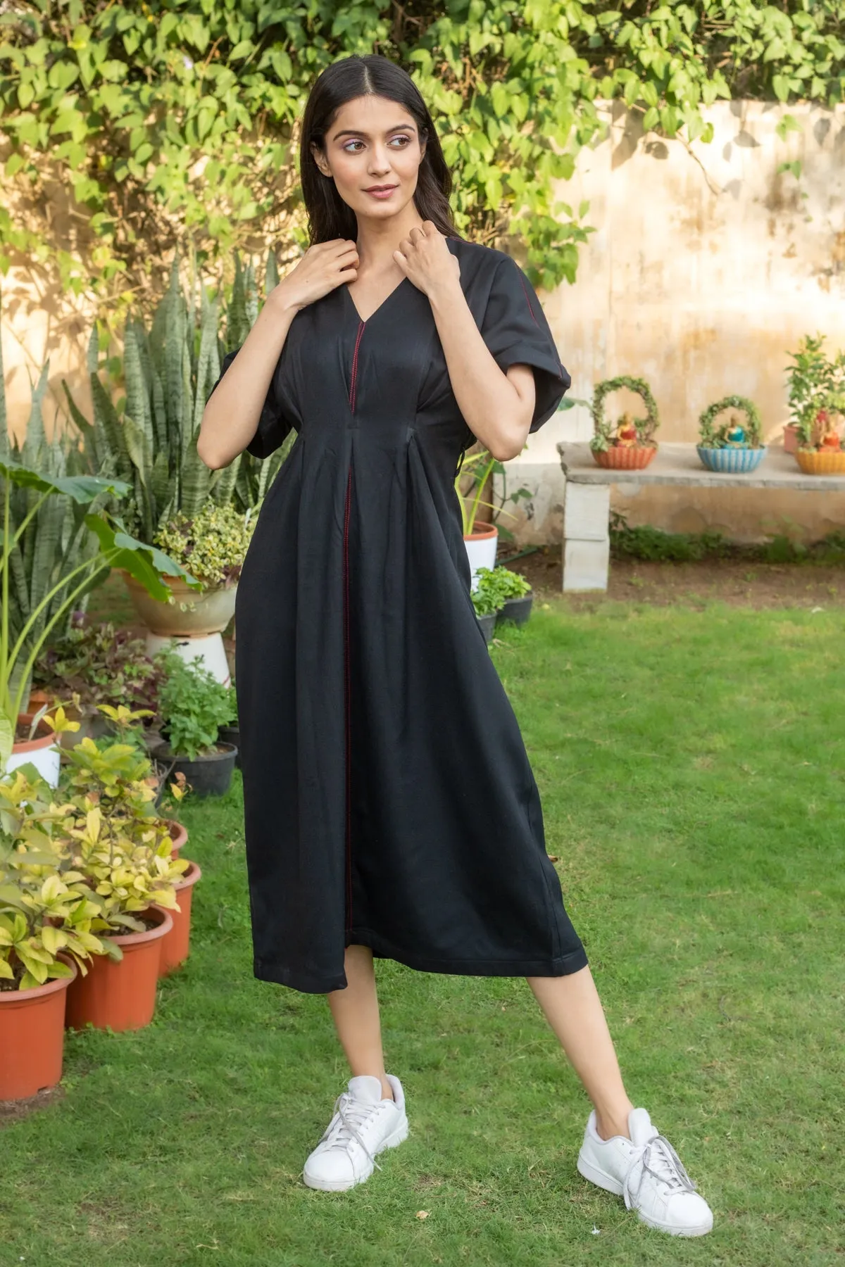 Alizeh Black Twill Dress