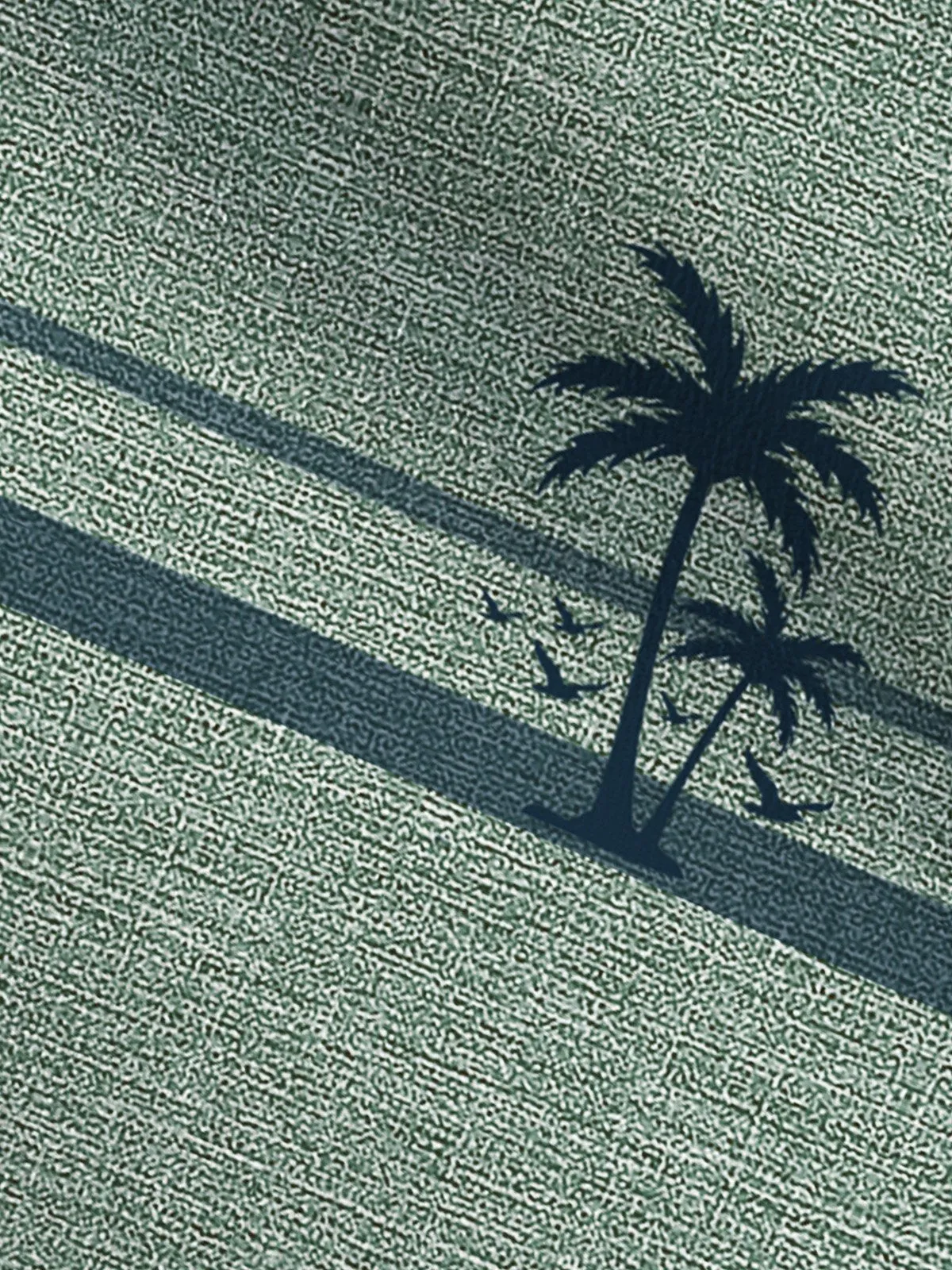 Alohadaddy Beach Vacation Coconut Tree Camp Shirt Pocket Breathable Comfortable Short Sleeve Shirt Big Tall