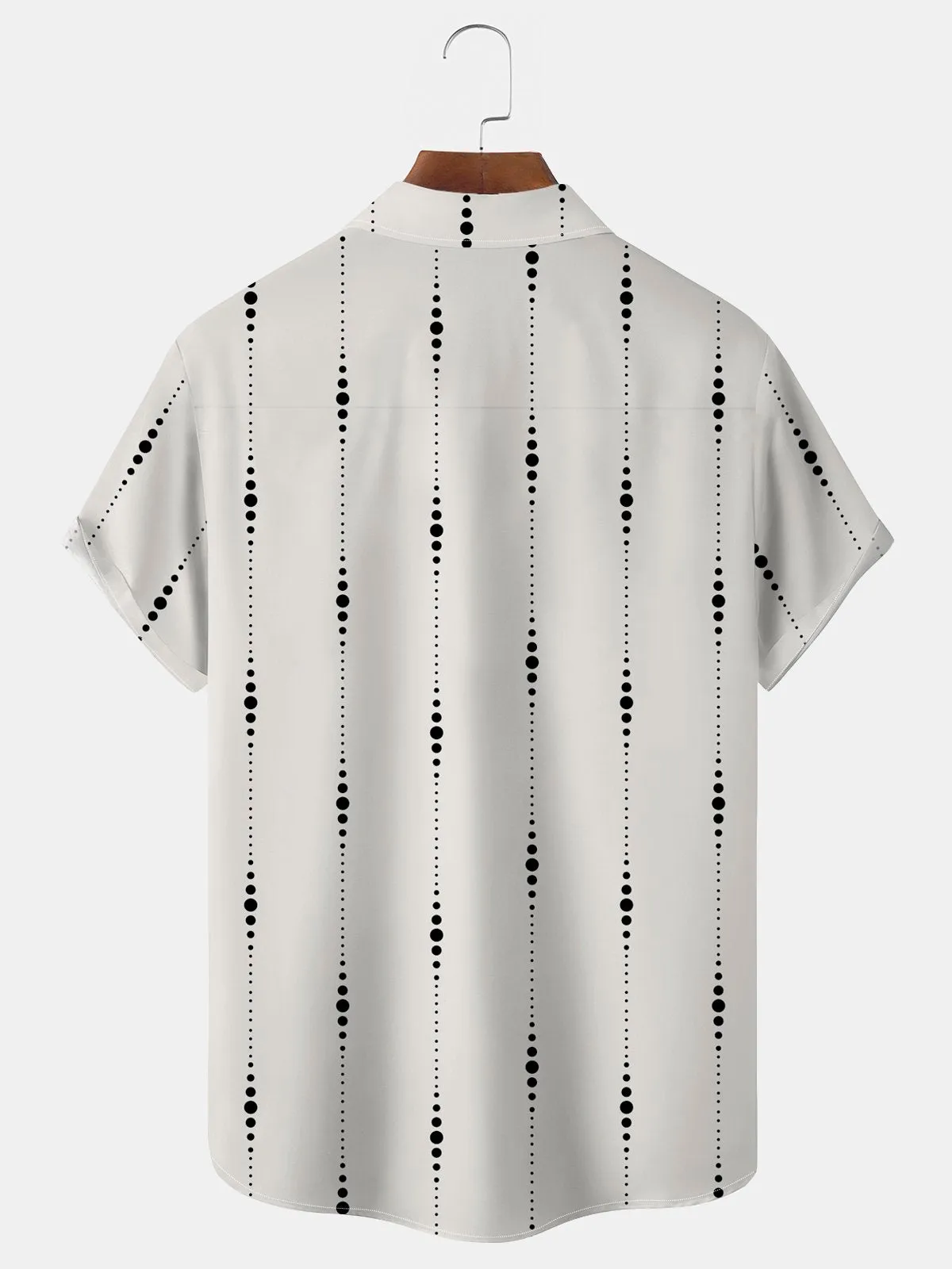 Alohadaddy Retro Holiday Off White Men's Shirt Polka Dots Art Breathable Comfort Pocket Camp Shirt Big Tall