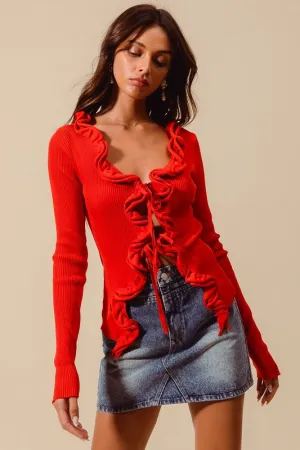 Amanda Tie Front Sweater Top