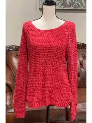AMERICAN RAG Womens Red Long Sleeve Sweater