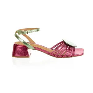 Ananke - Magenta Metallic Low Block Heels