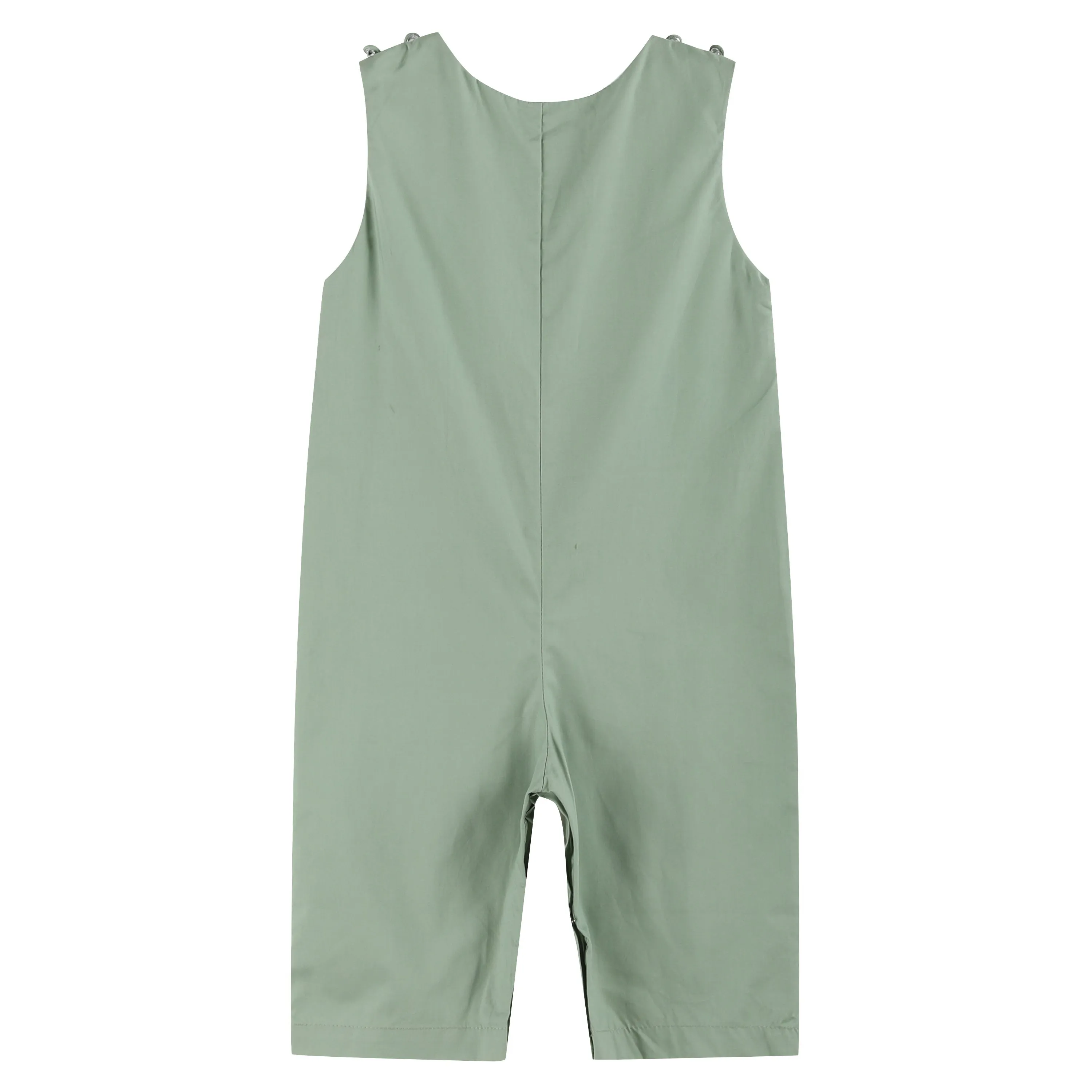 Baby Boy Sage Green Turkey Smocked Overalls