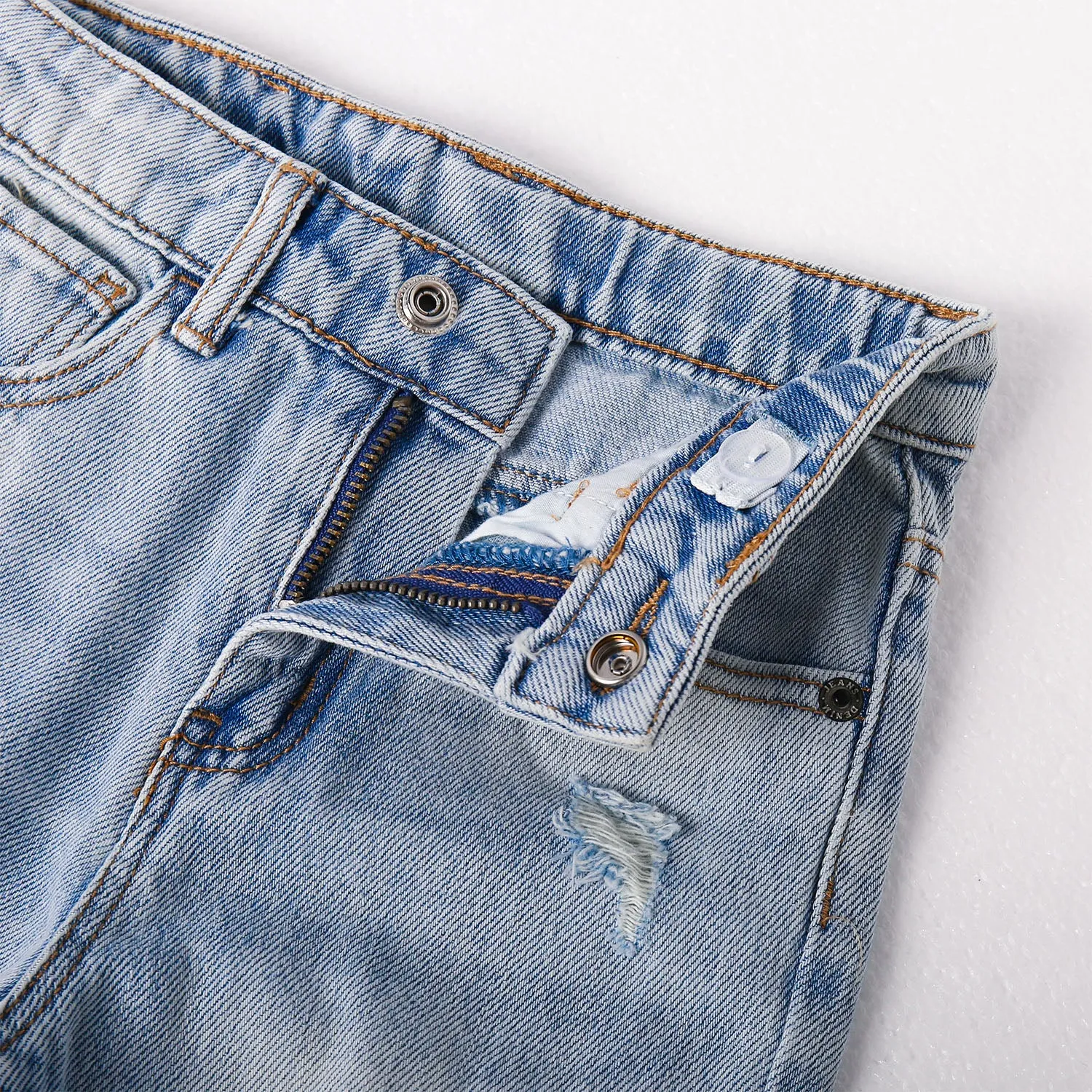 Baby Girls Ripped Soft Summer Thin Cotton Slim Jeans