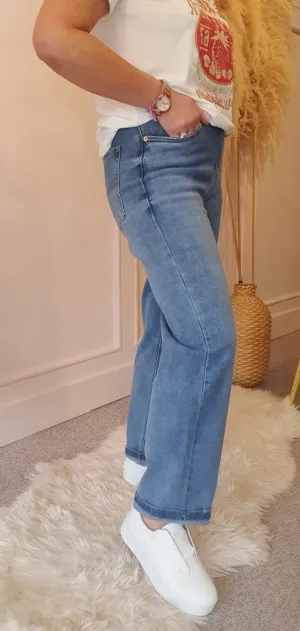 Barrel Style Jeans- Light Blue Denim