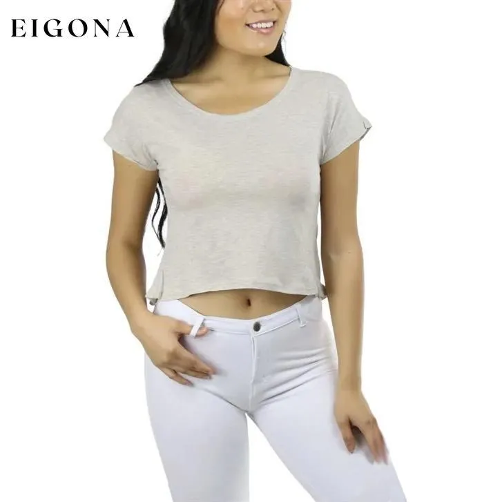 Basic Cotton Blend Cropped Tee Top