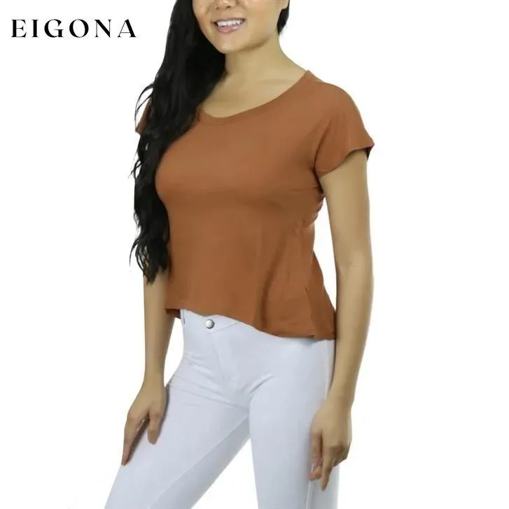 Basic Cotton Blend Cropped Tee Top