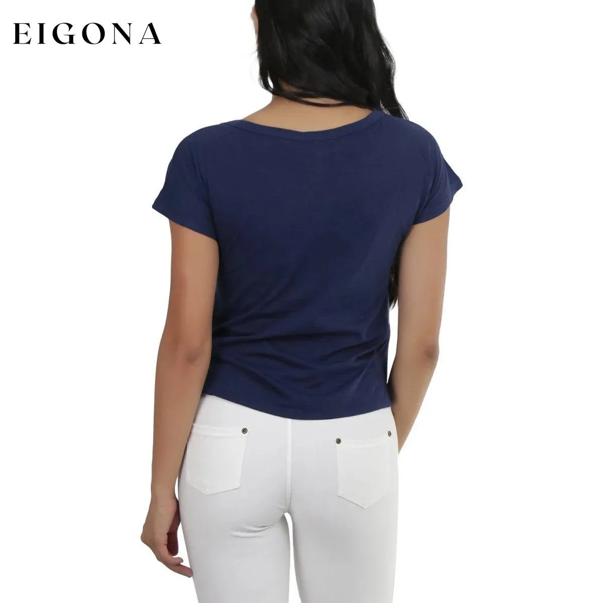Basic Cotton Blend Cropped Tee Top