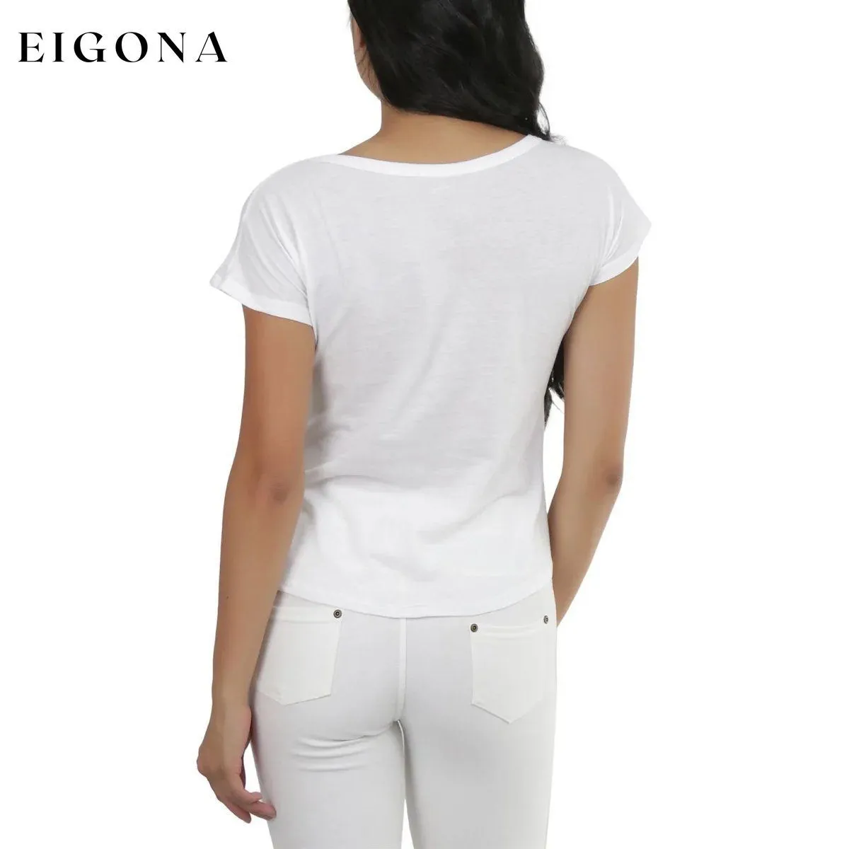 Basic Cotton Blend Cropped Tee Top