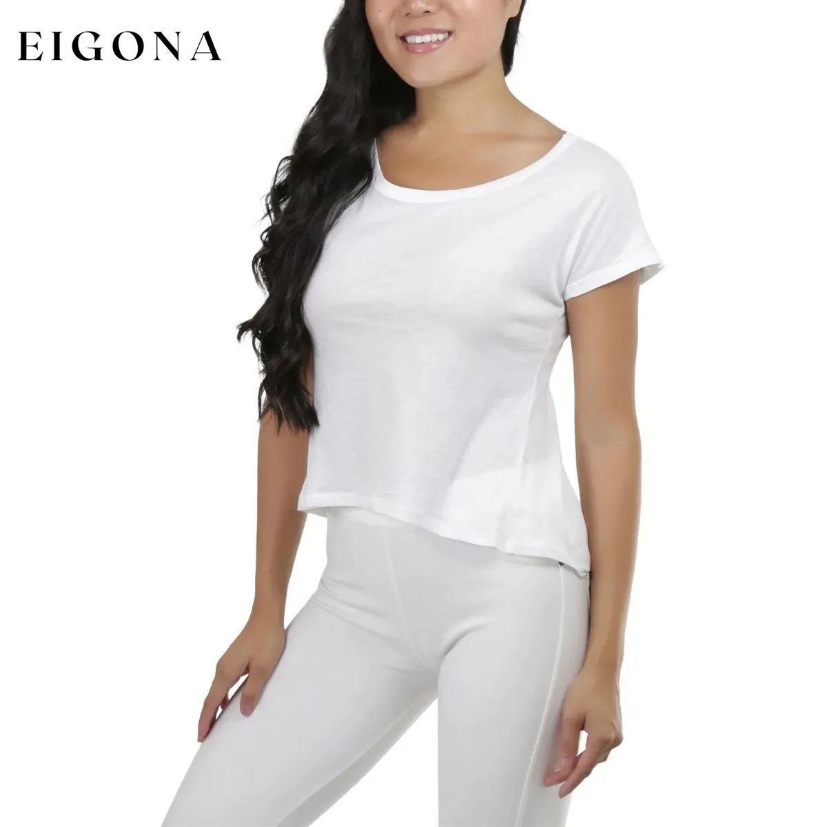 Basic Cotton Blend Cropped Tee Top