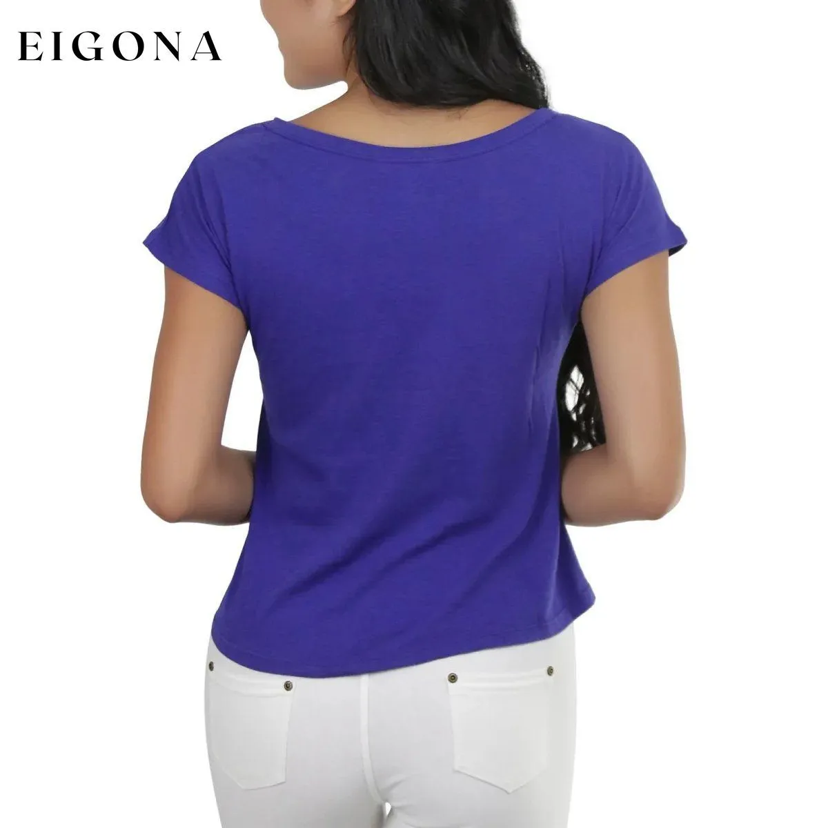 Basic Cotton Blend Cropped Tee Top