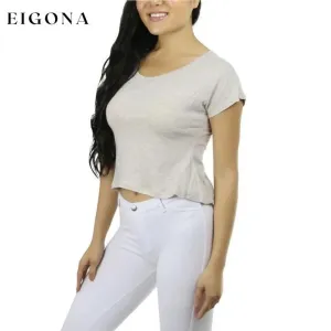 Basic Cotton Blend Cropped Tee Top