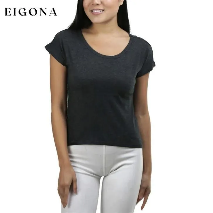Basic Cotton Blend Cropped Tee Top