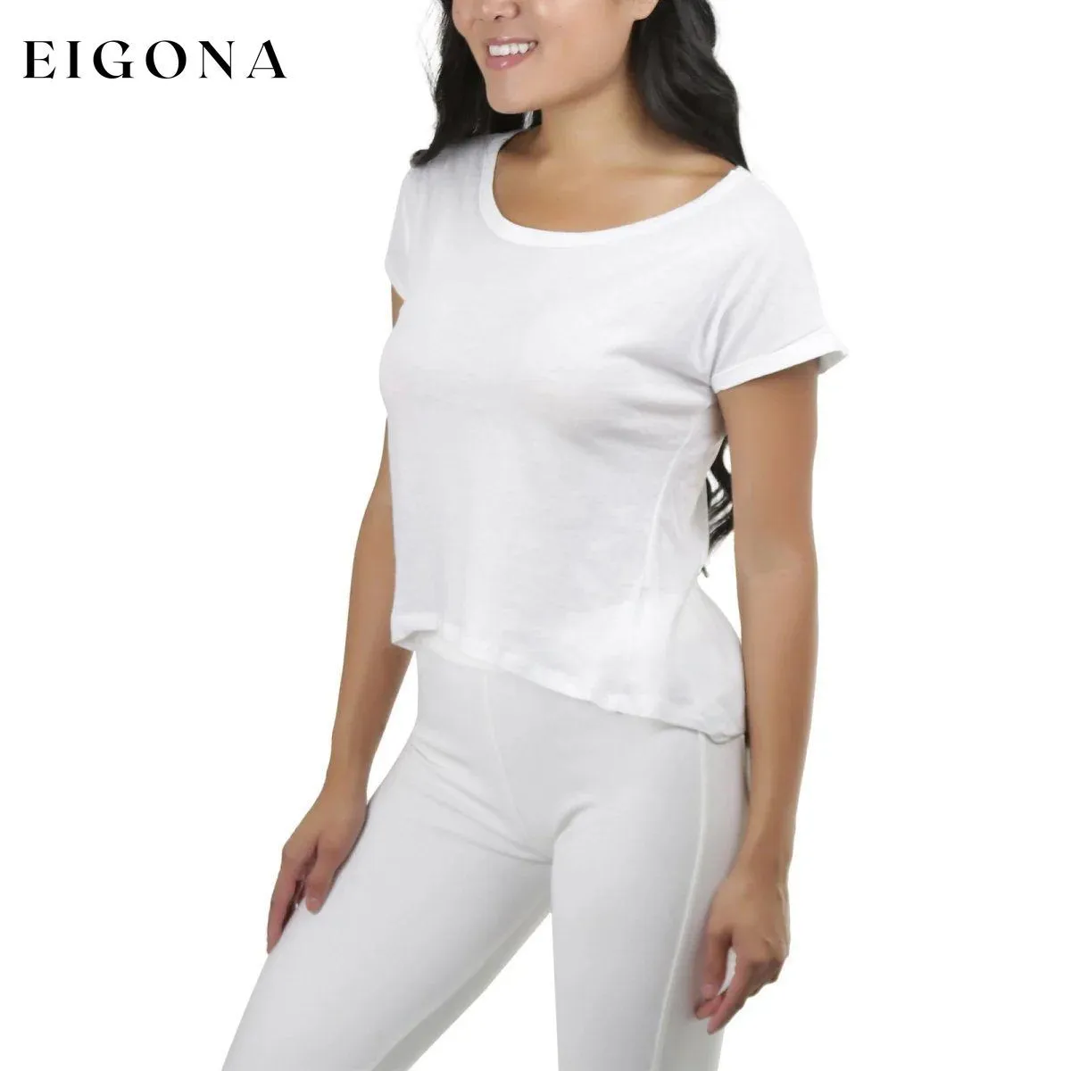 Basic Cotton Blend Cropped Tee Top
