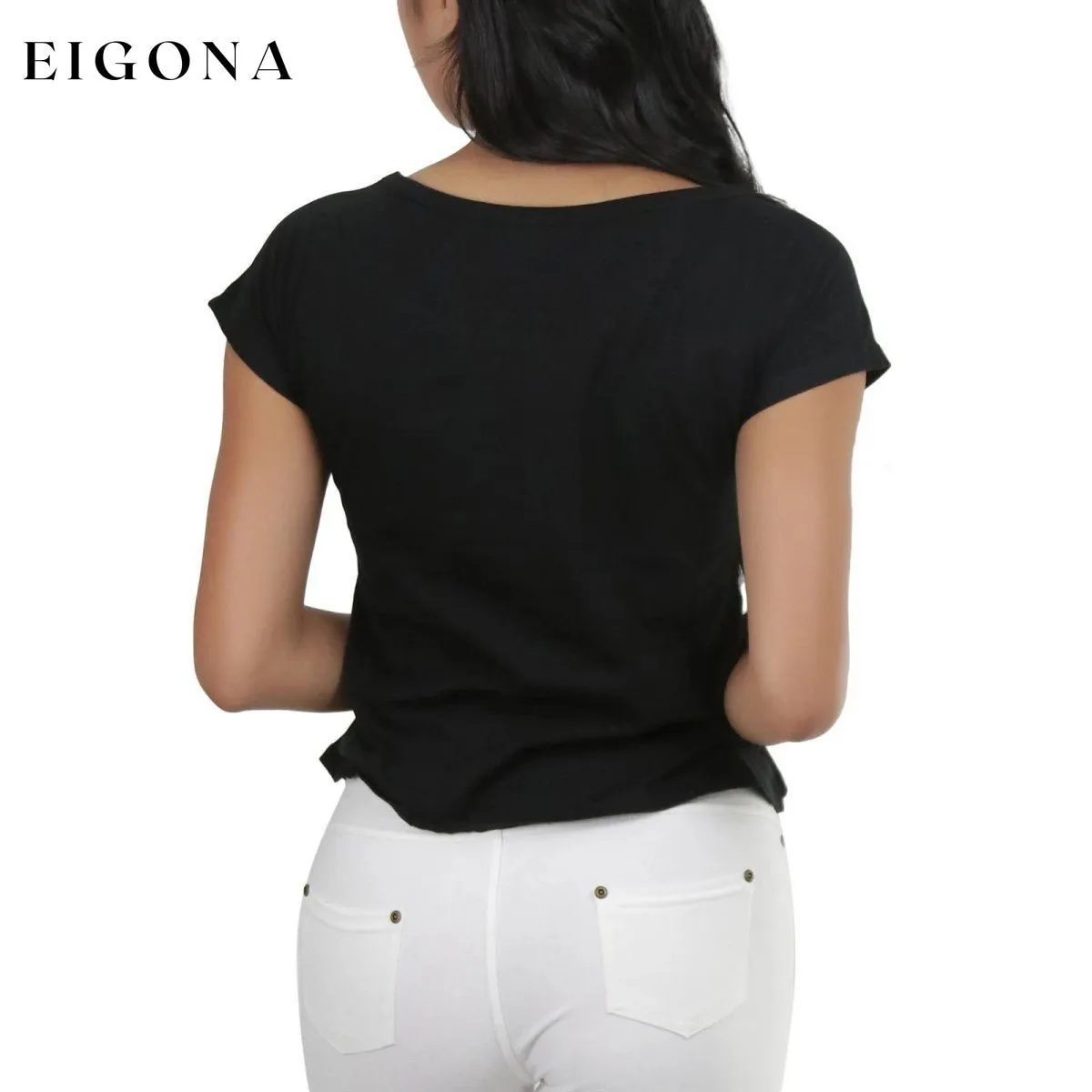 Basic Cotton Blend Cropped Tee Top