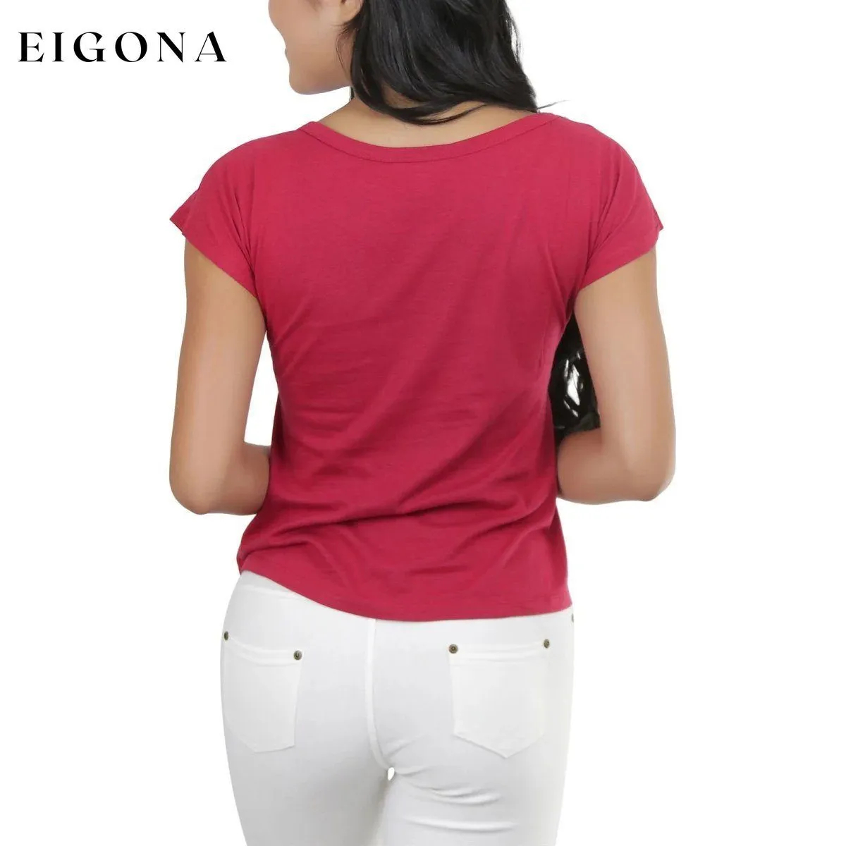 Basic Cotton Blend Cropped Tee Top