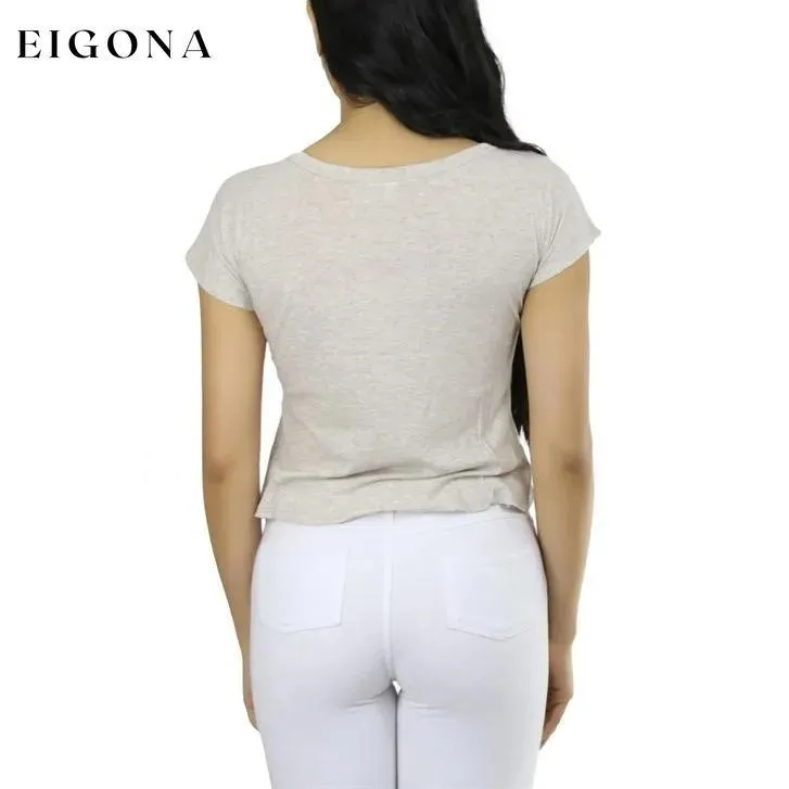 Basic Cotton Blend Cropped Tee Top
