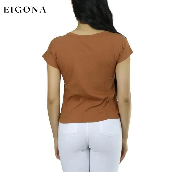 Basic Cotton Blend Cropped Tee Top