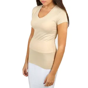 Beige Curvaceous Plus Size Tee Top
