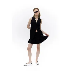 Black Ruffled Mini Skirt