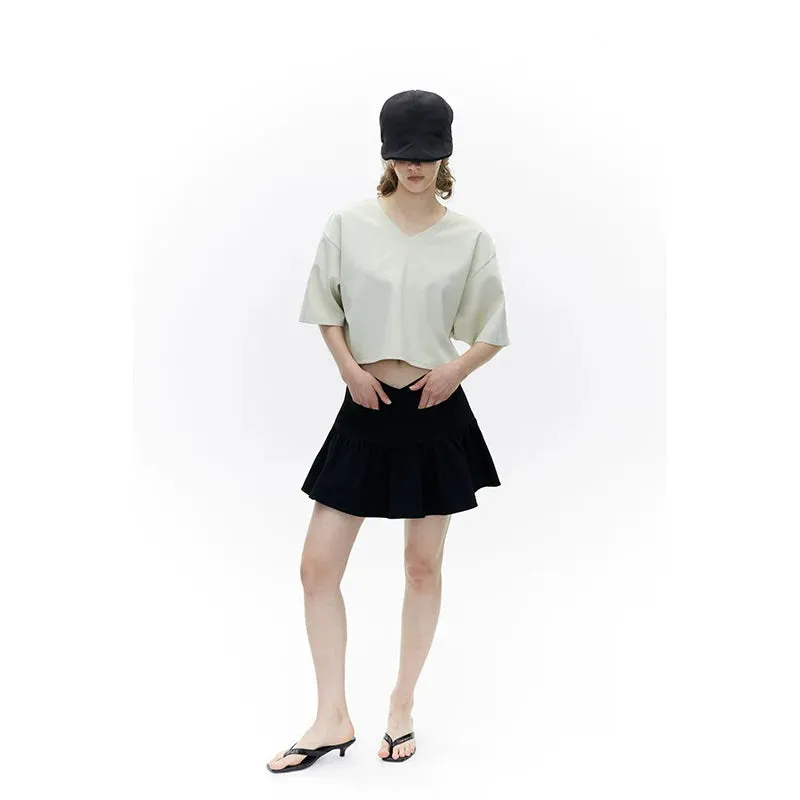 Black Ruffled Mini Skirt