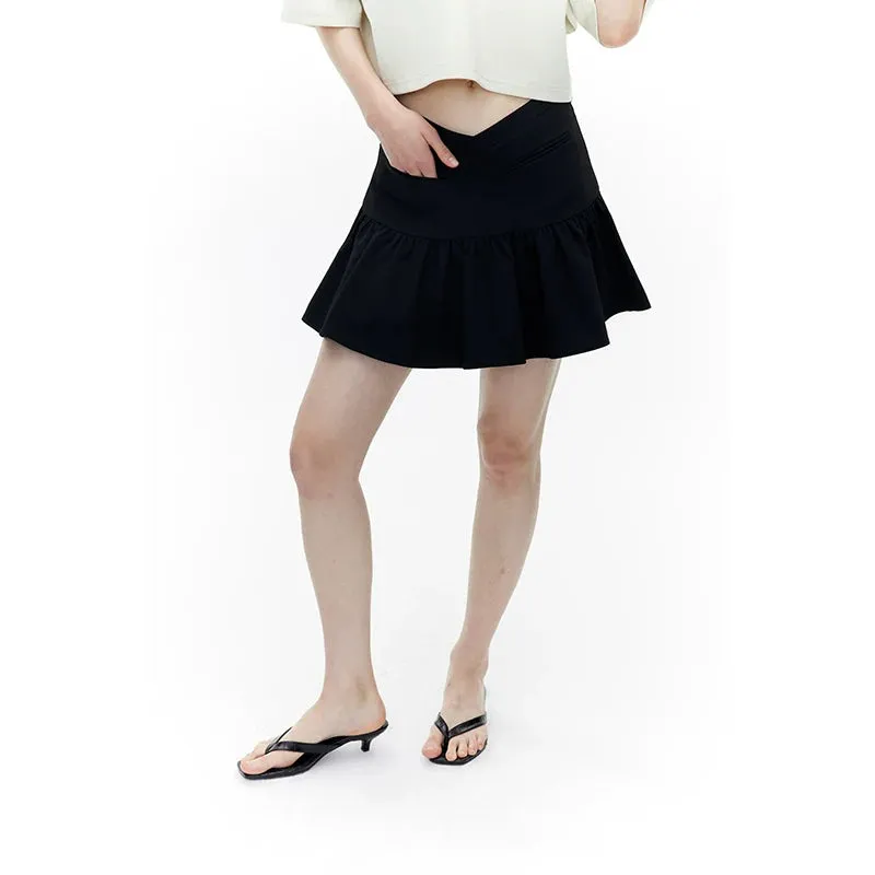 Black Ruffled Mini Skirt
