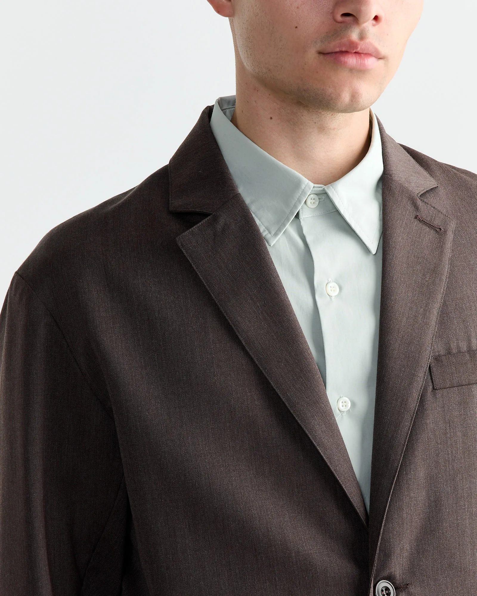 Blazer in Wool Gabardine Brown Mélange