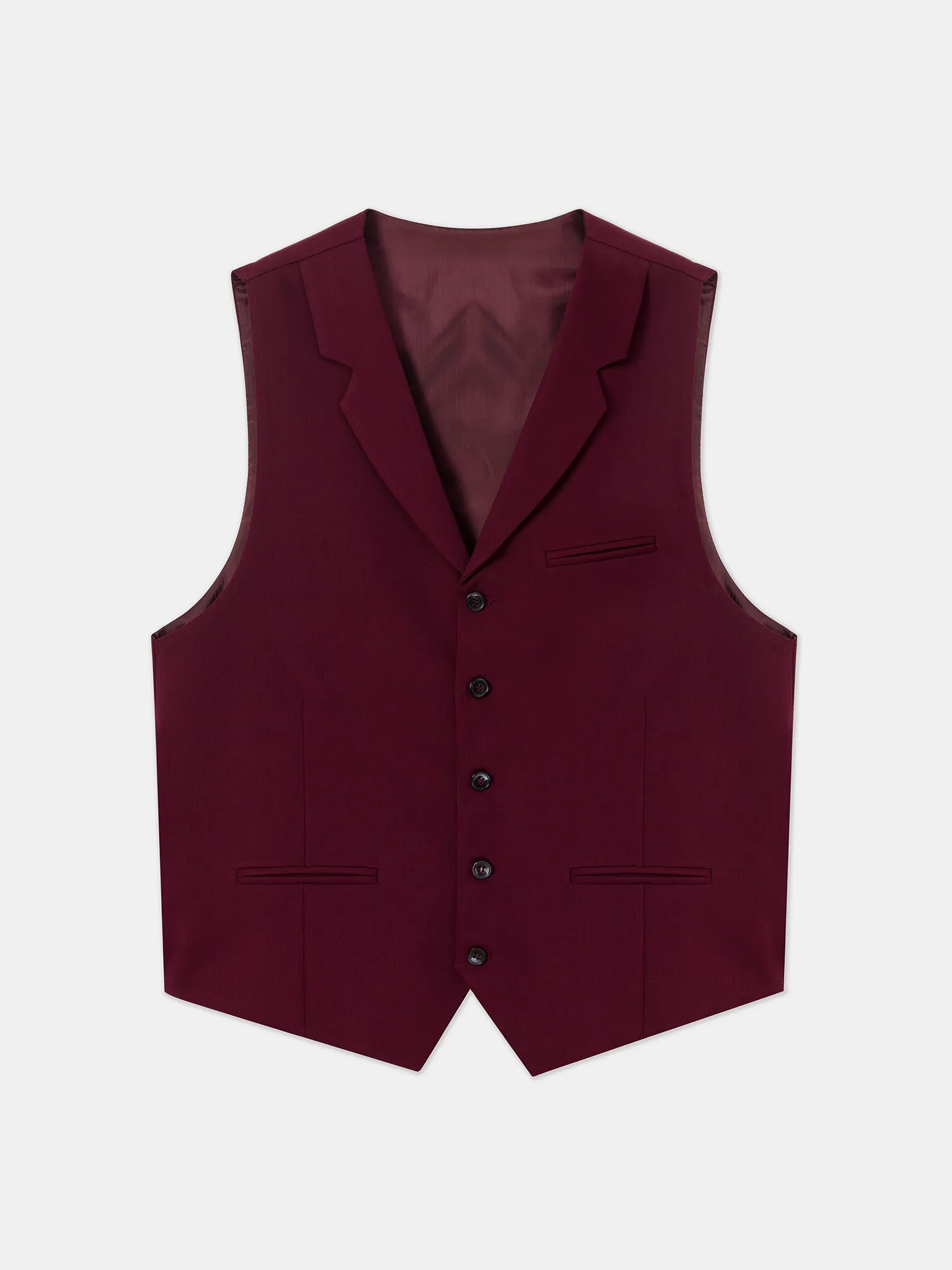 Bordeaux Single Breasted Vest