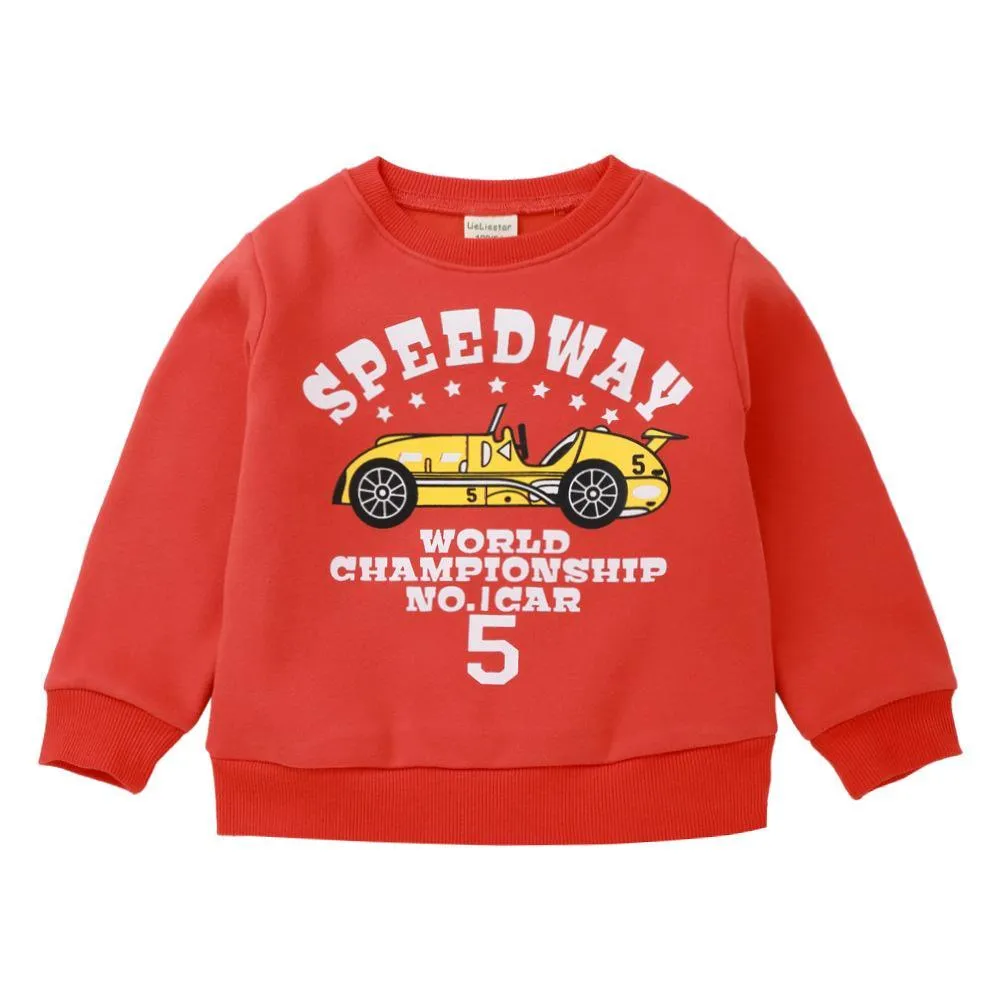 Boys Solid Letter Printed Long Sleeve Tees Wholesale