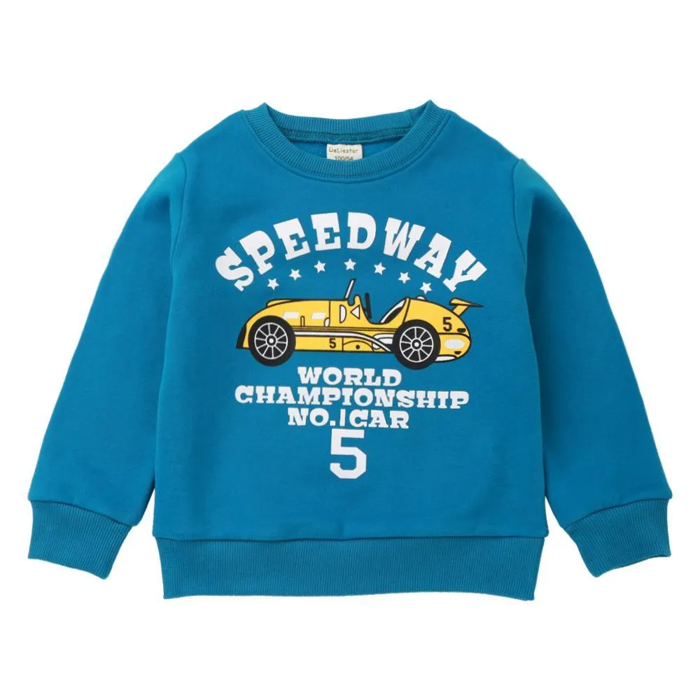 Boys Solid Letter Printed Long Sleeve Tees Wholesale