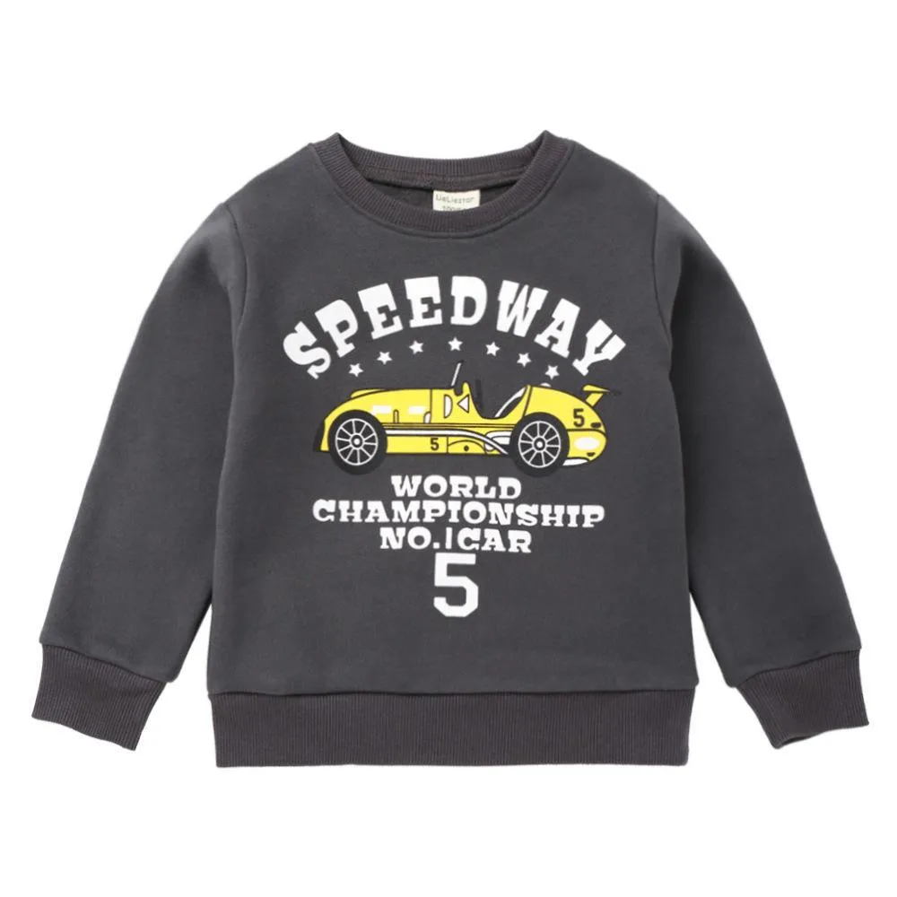 Boys Solid Letter Printed Long Sleeve Tees Wholesale