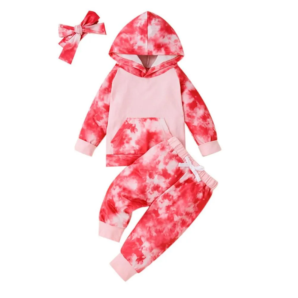 Boys Tie Dye Hooded Tops&Pants Wholesale Baby Girl Clothes