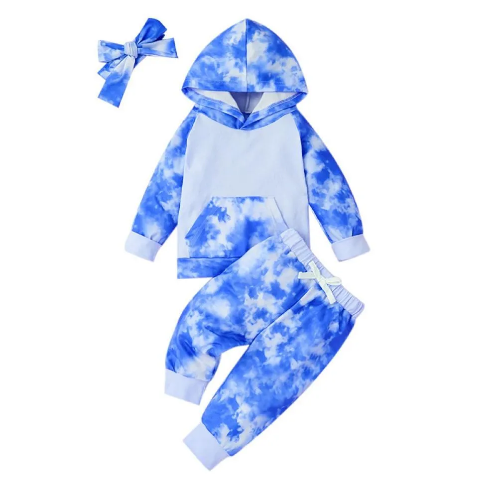 Boys Tie Dye Hooded Tops&Pants Wholesale Baby Girl Clothes