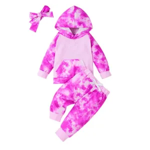Boys Tie Dye Hooded Tops&Pants Wholesale Baby Girl Clothes