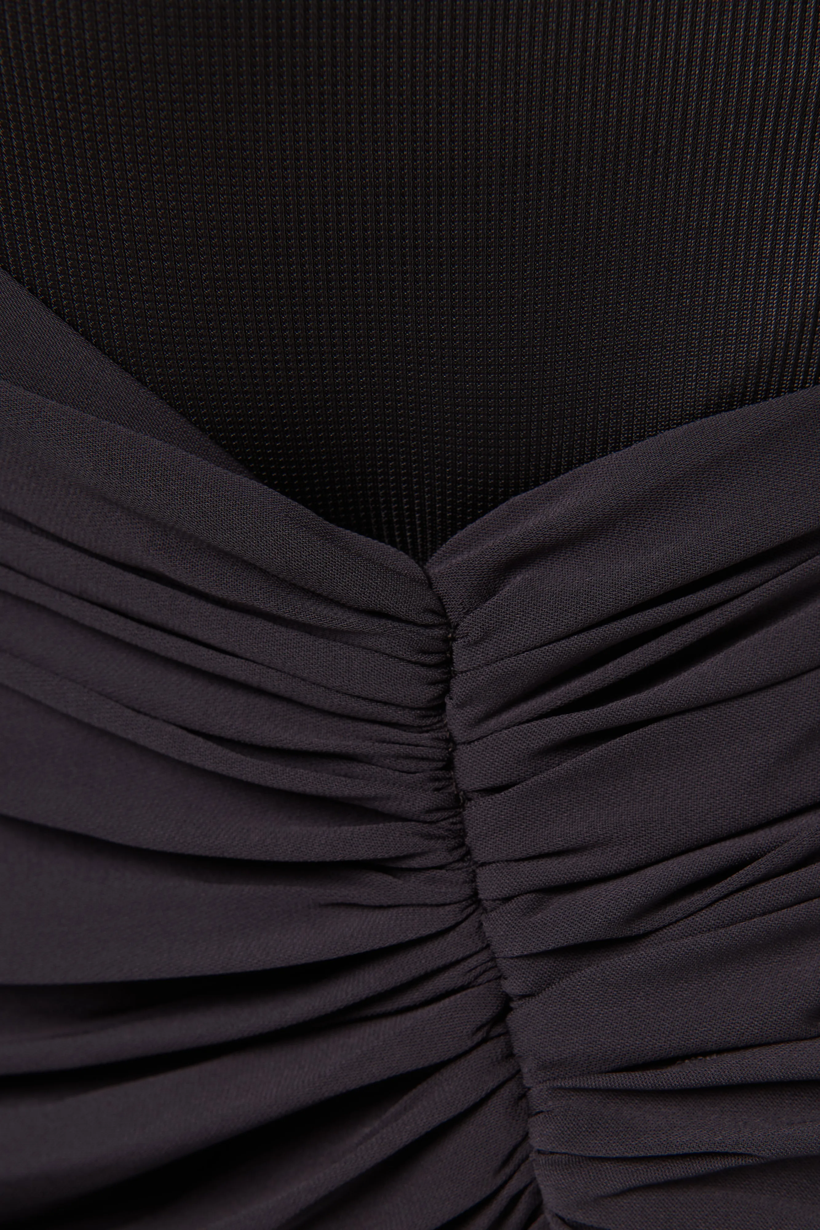 Brown Fusion Ruched Midi Dress