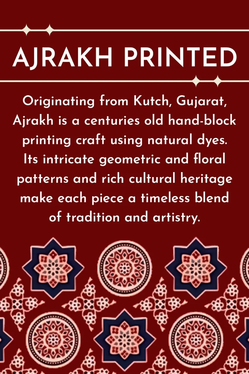 Brown Half Sleeve Ajrakh Printed Cotton Mens Shirt 10072908