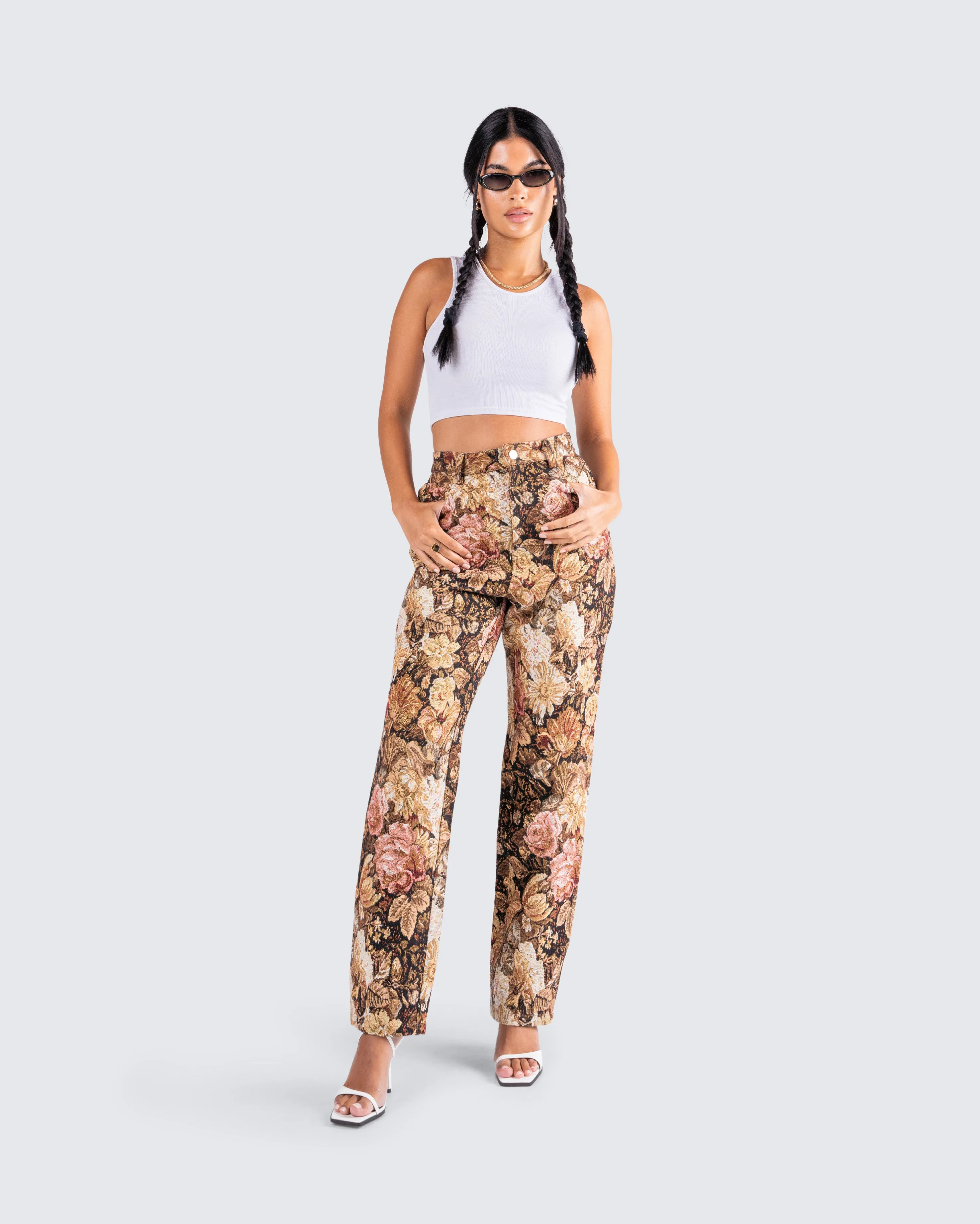 Chado Florally Yours Jacquard Pants