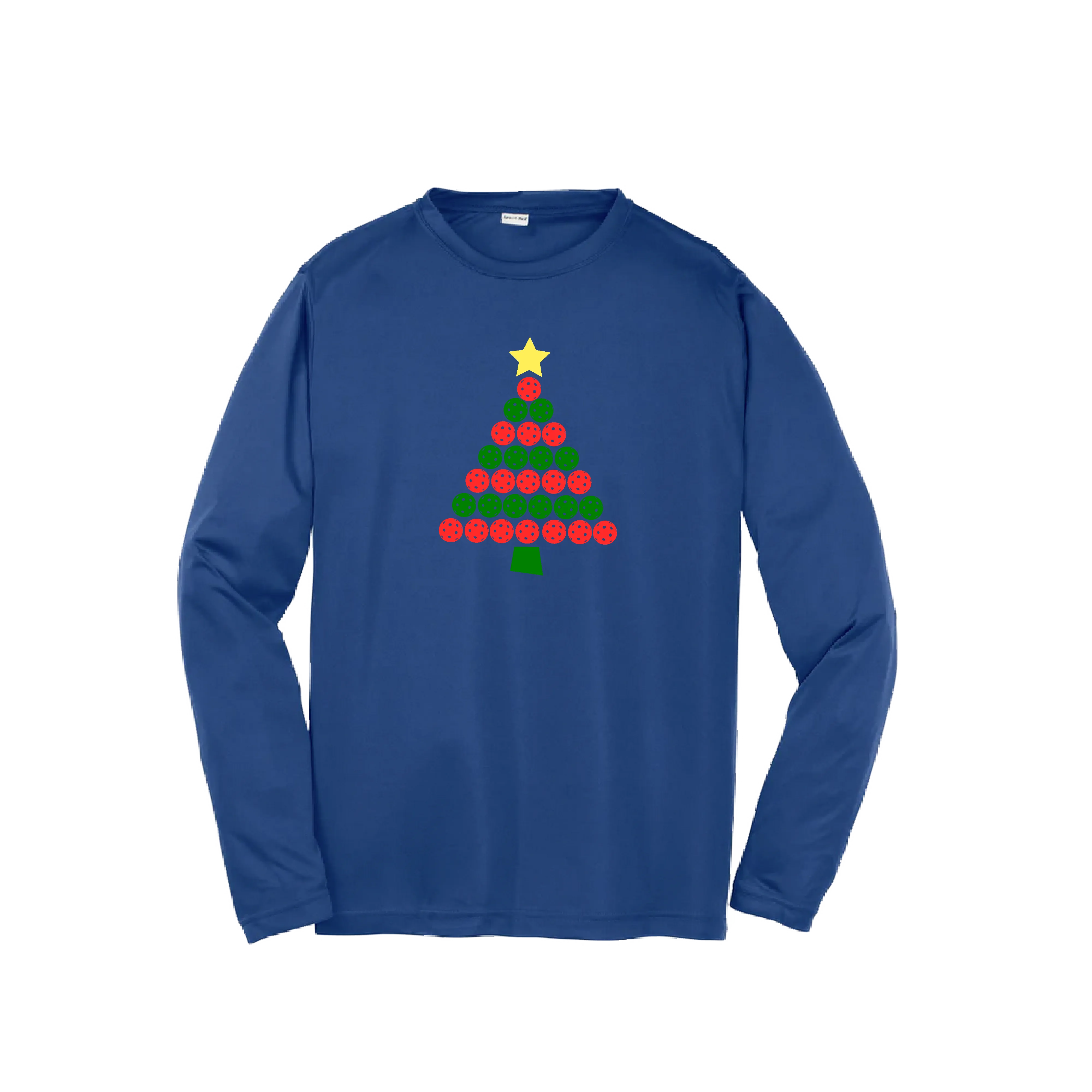 Christmas Tree | Youth Long Sleeve Pickleball Shirts | 100% Polyester