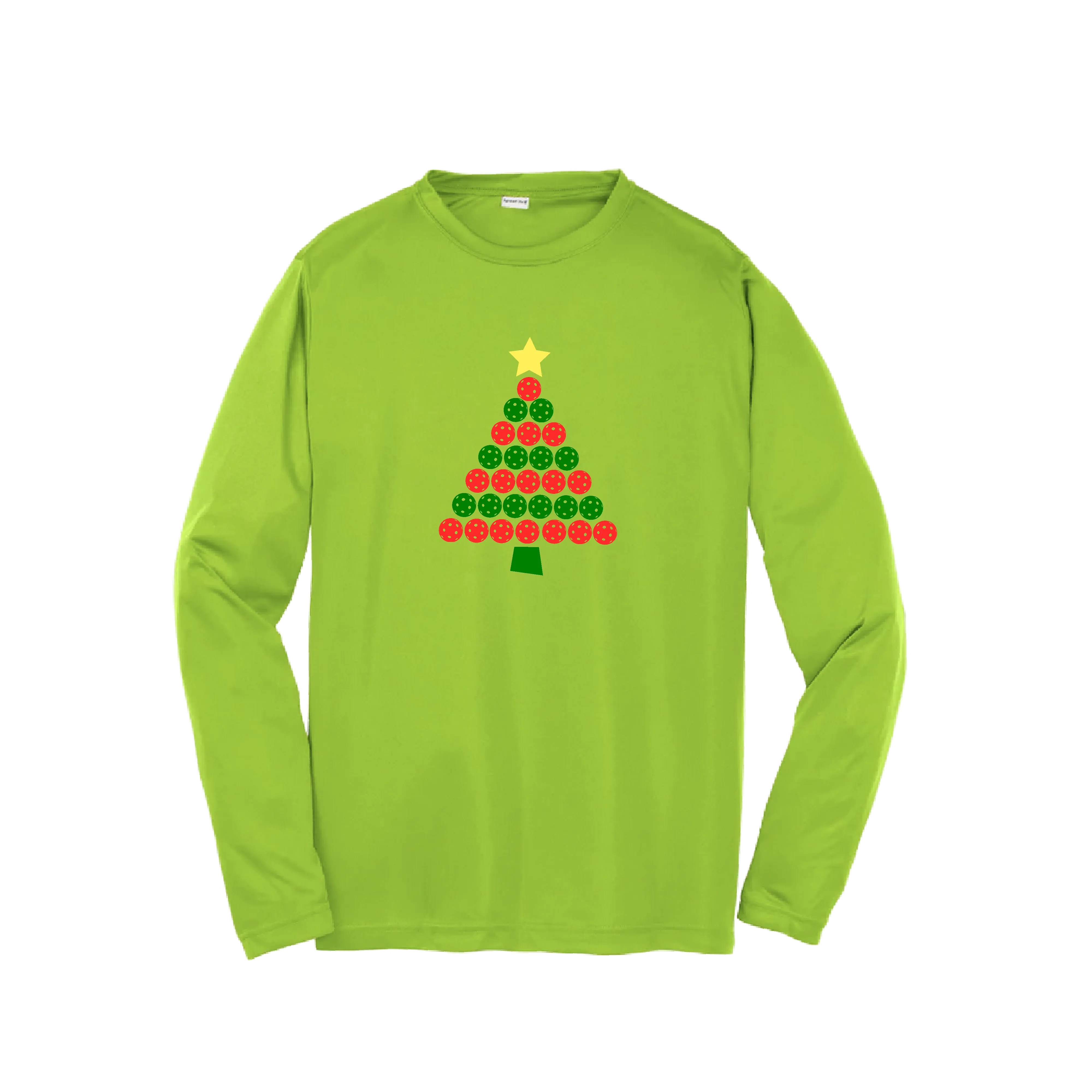 Christmas Tree | Youth Long Sleeve Pickleball Shirts | 100% Polyester