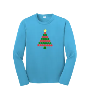Christmas Tree | Youth Long Sleeve Pickleball Shirts | 100% Polyester