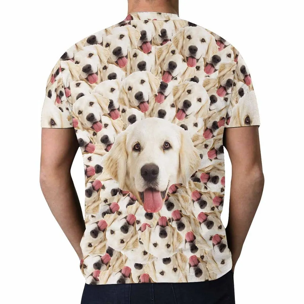 Custom Dog's Face Seamless Men's All Over Print T-shirt Lightweight Breathable Shorts Suits