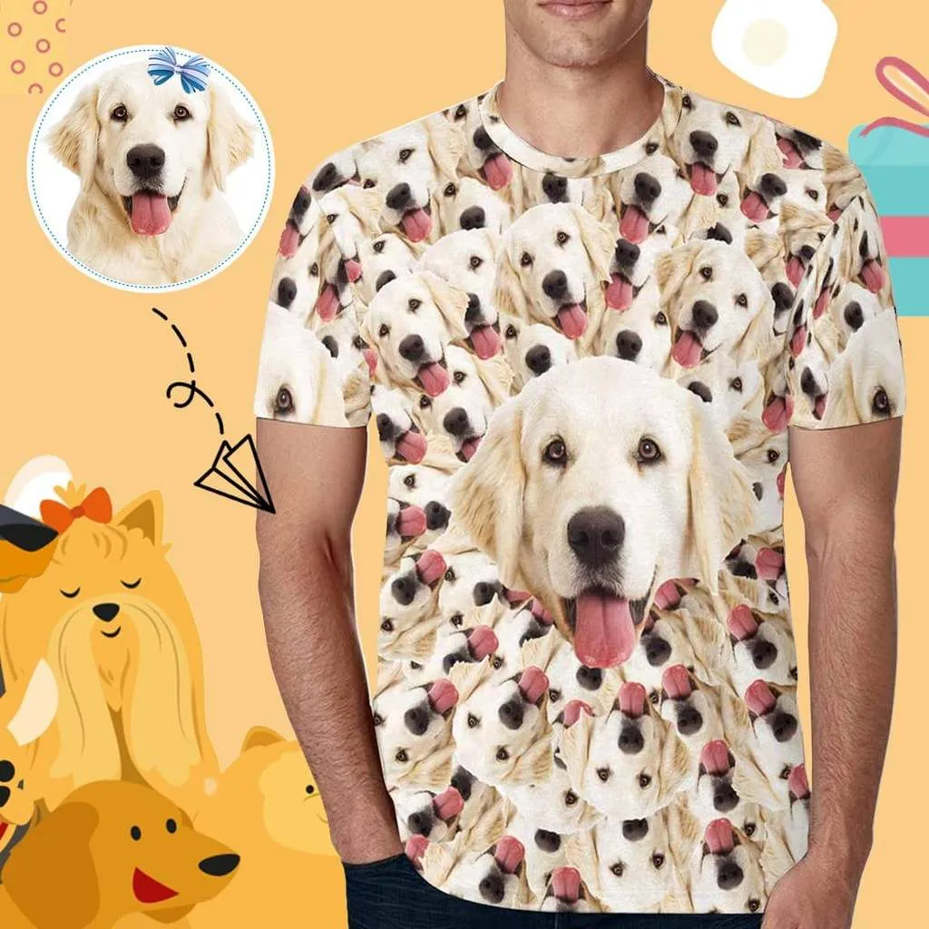 Custom Dog's Face Seamless Men's All Over Print T-shirt Lightweight Breathable Shorts Suits