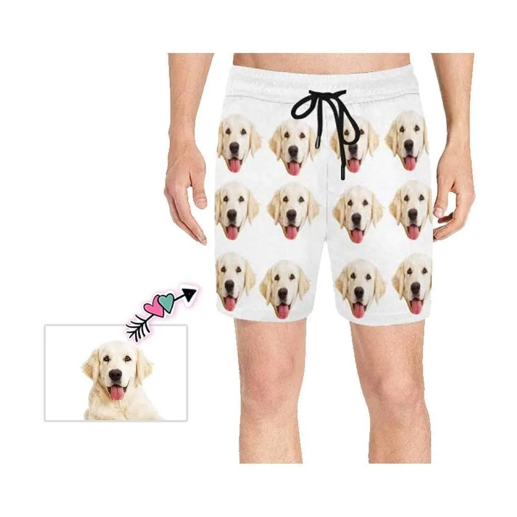 Custom Dog's Face Seamless Men's All Over Print T-shirt Lightweight Breathable Shorts Suits