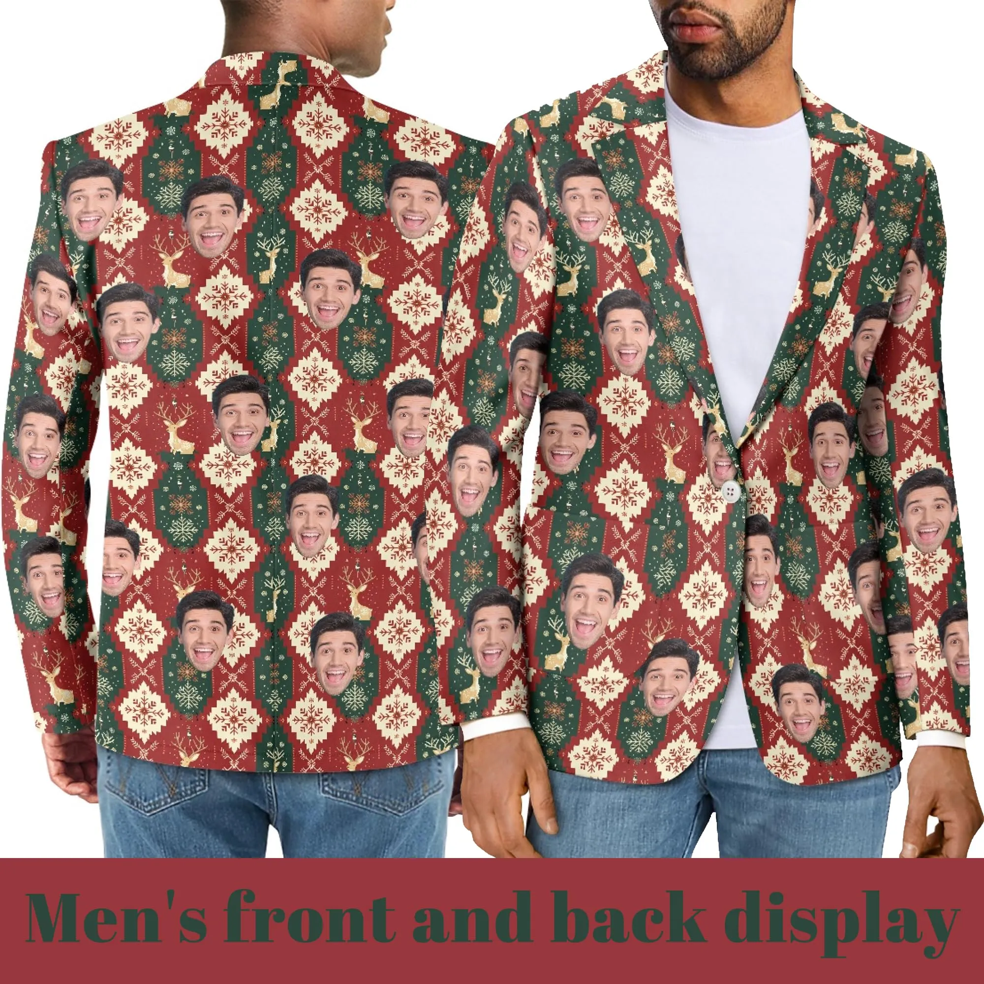 Custom Face Couple Blazers Personalized Jacket Casual Coats For Men Women